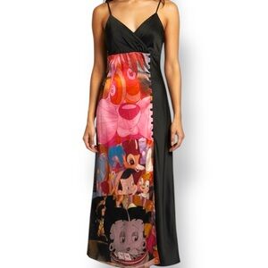 Ultra Rare 90s Y2K Cartoon Novelty Print Maxi Dress